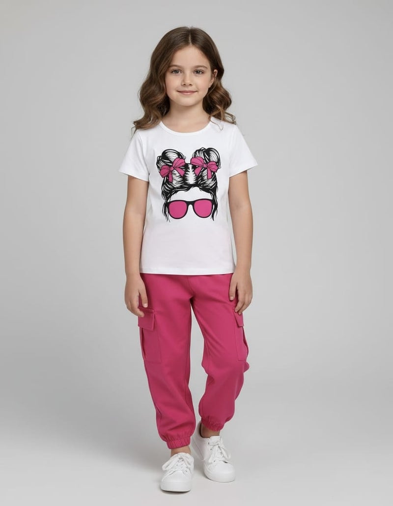 Viel Innate Stylish T-Shirt and Track Pant Combo for Girls - Image 1